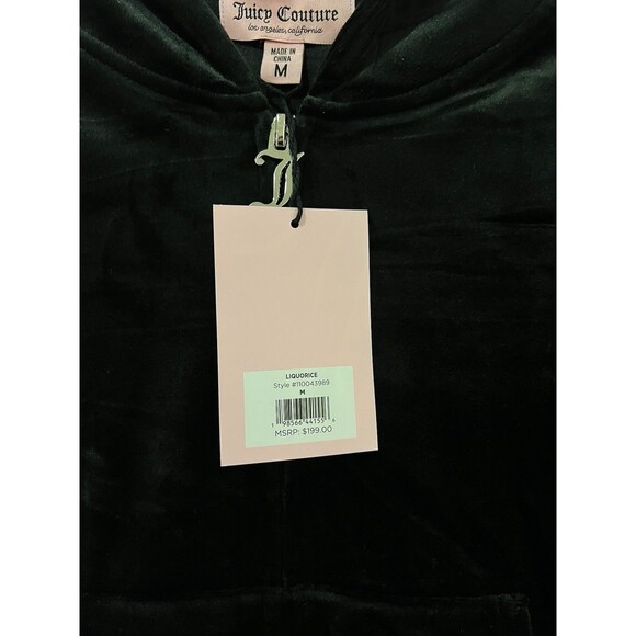 Juicy Couture Velour Tracksuit Liquorice with Pink Rhinestone Logo Size M NWT - Picture 8 of 8